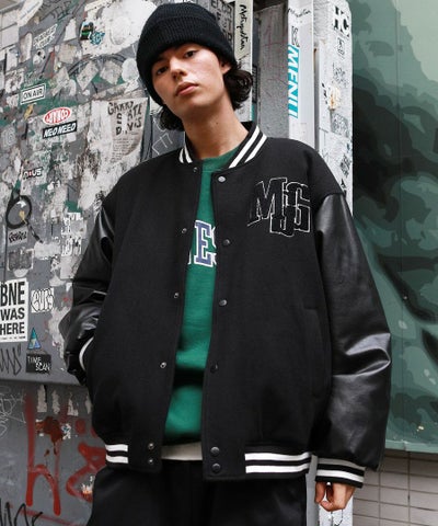ロゴワッペン袖切替ビッグシルエットスタジャン | MSG