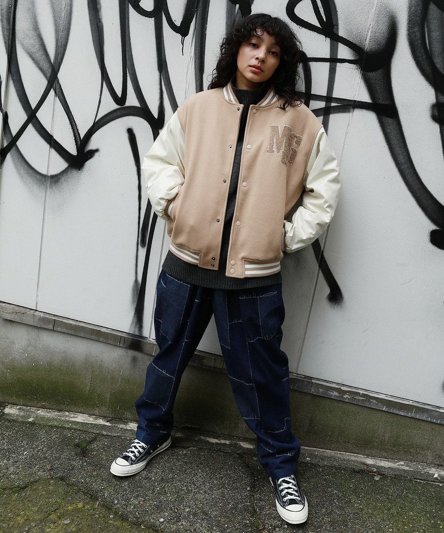 ロゴワッペン袖切替ビッグシルエットスタジャン | MSG