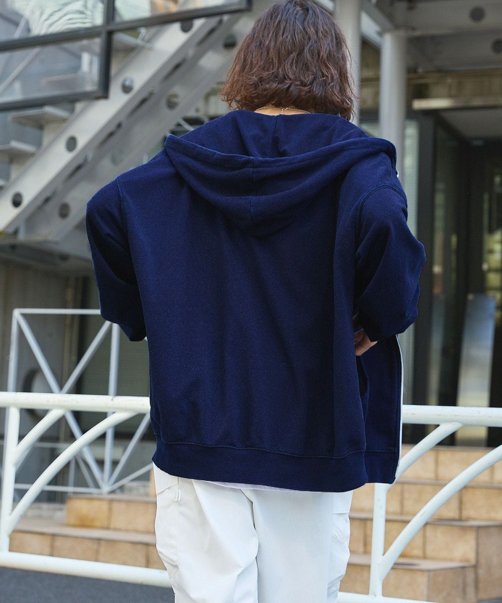 裏毛インディゴ染めフルZIPパーカー | MSG