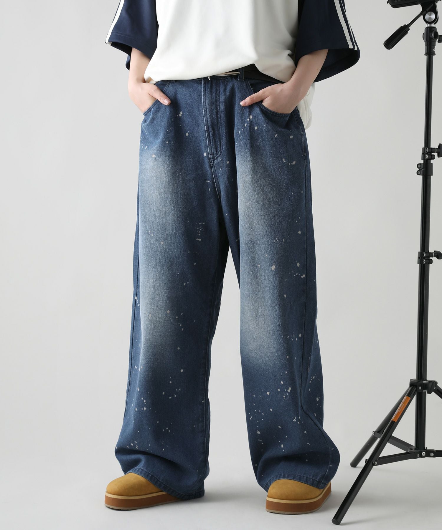 L.G.B. ペイント加工 パッチワークデニムパンツ　s size マルチ加工グランジバギーデニムパンツ ペイント加工／ペンキ加工 | MSG