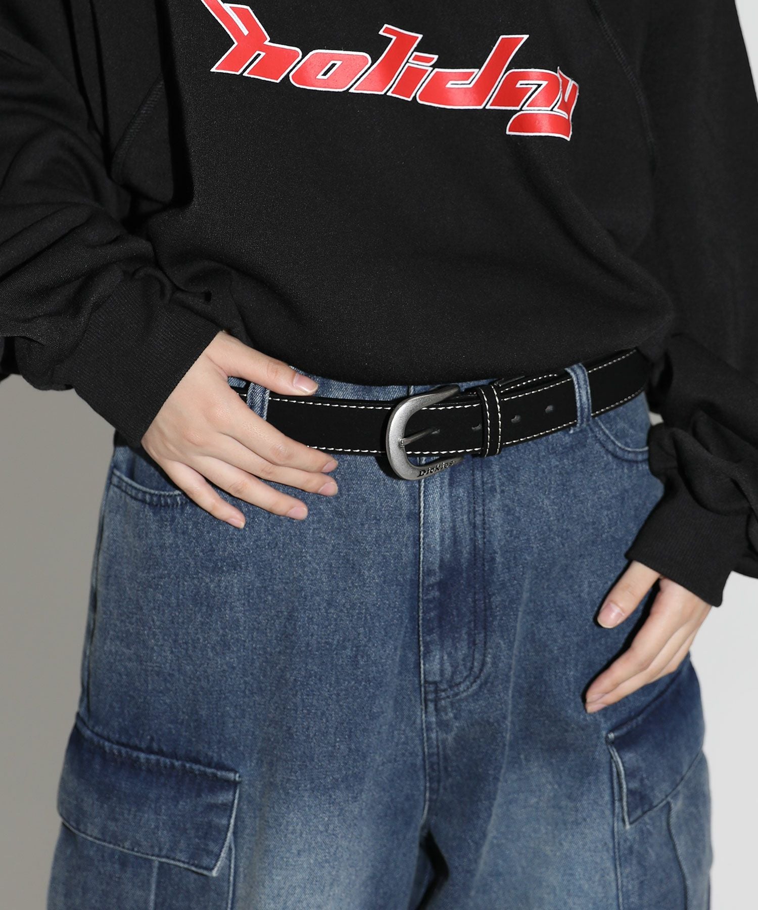LOICX チアリーディングウェア ベルト付きSサイズ DICKIES 35㎜ PUサイドステッチベルト | MSG