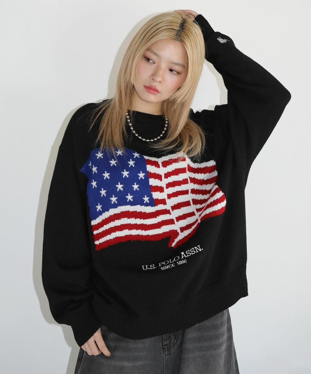 ほ*q様 ポロシャツ 黒 アメリカ国旗 デザイン ジェントルカーブロゴ ポロシャツ [全2色] – muta Online Store