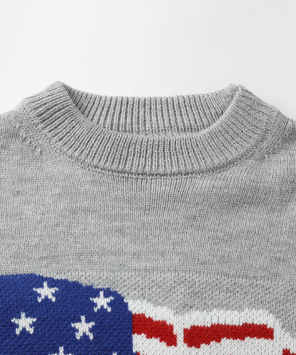 U.S. POLO ASSN./オーバーサイズ天竺グラフィックフラッグクルーネック