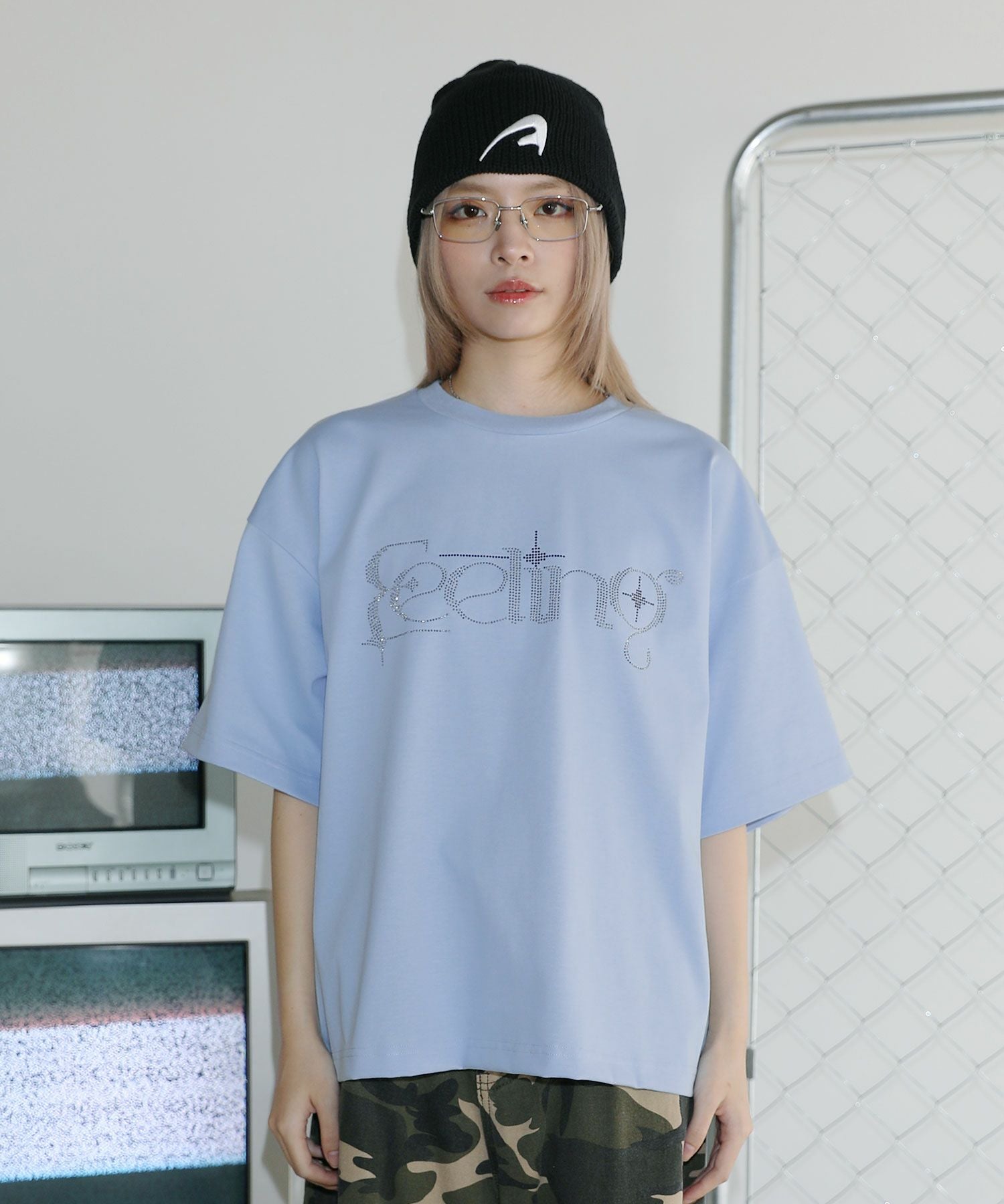民*ん様 FOXEY半袖トップス Tシャツ 38 ラインストーンロゴ希少 '23 ラインストーンショート丈半袖Tシャツ | MSG