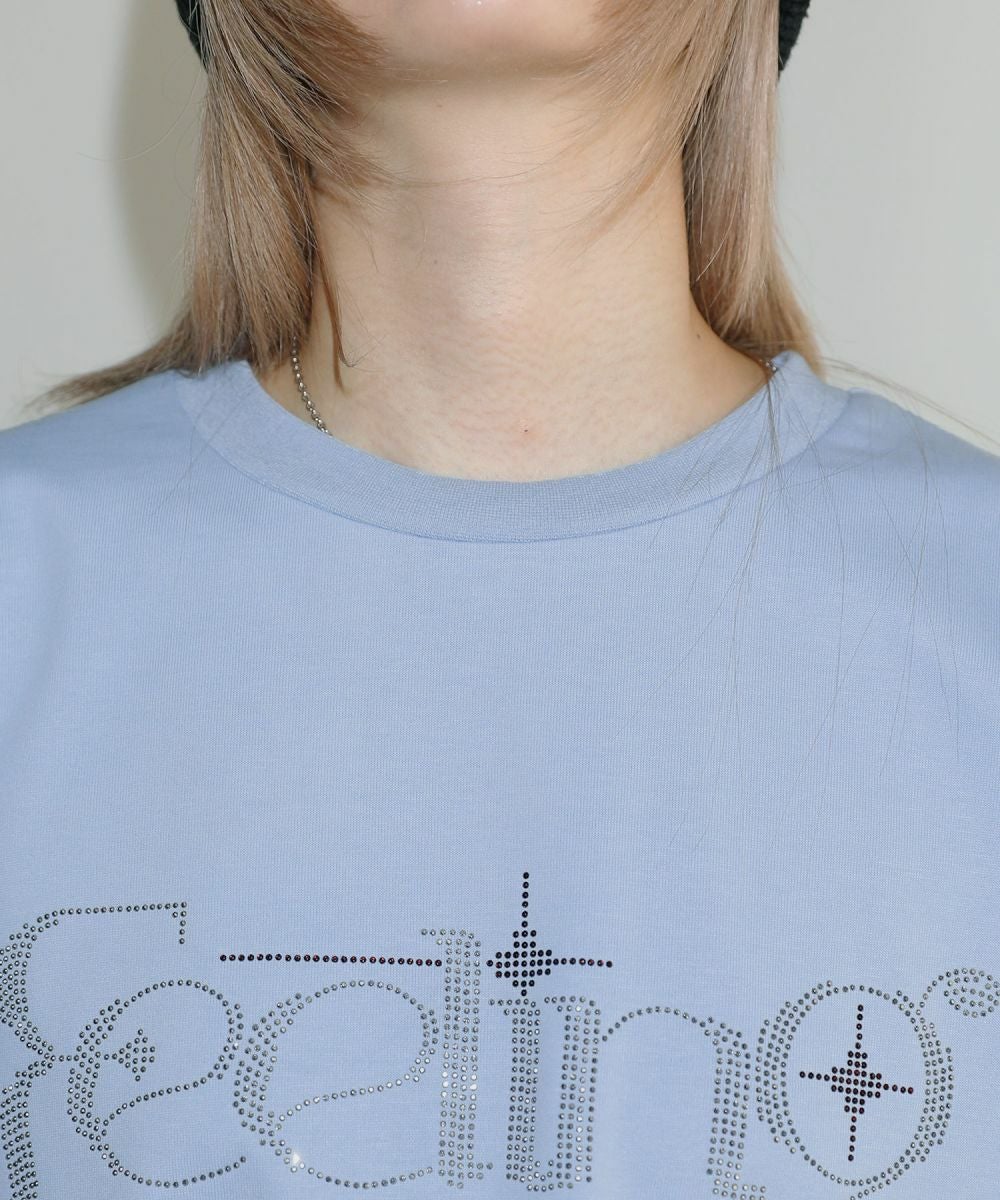 ラインストーンショート丈半袖Tシャツ | MSG