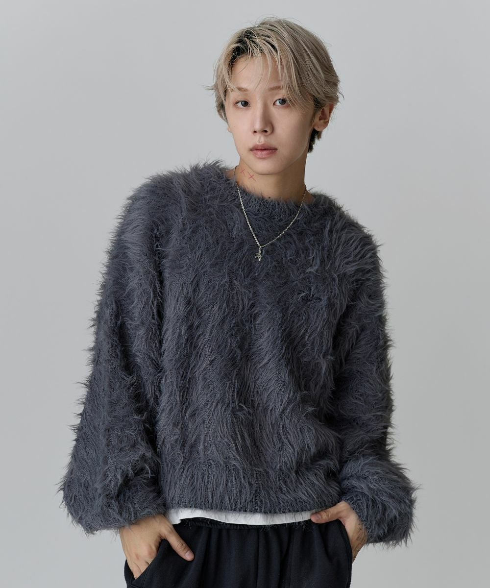 R353/美品 23AW ENFOLD タックショートニット 38 M グレー ワンポイントフェザーショートニット | MSG