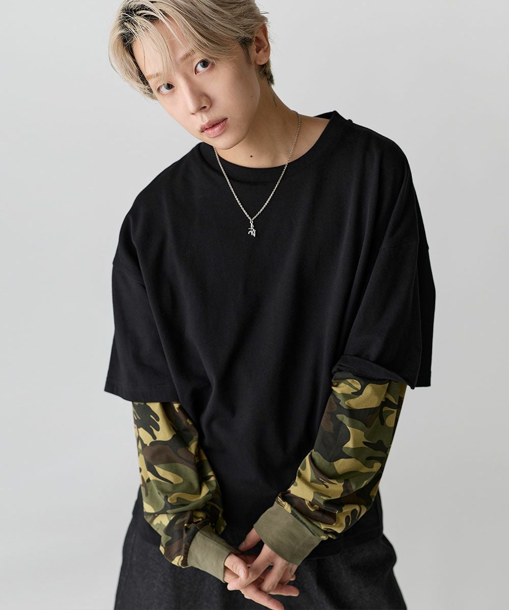 maaaaaa0418様オーダー品 フェイクレイヤードロンT カモフラージュ柄 ボーダー【UNISEX】 | MSG
