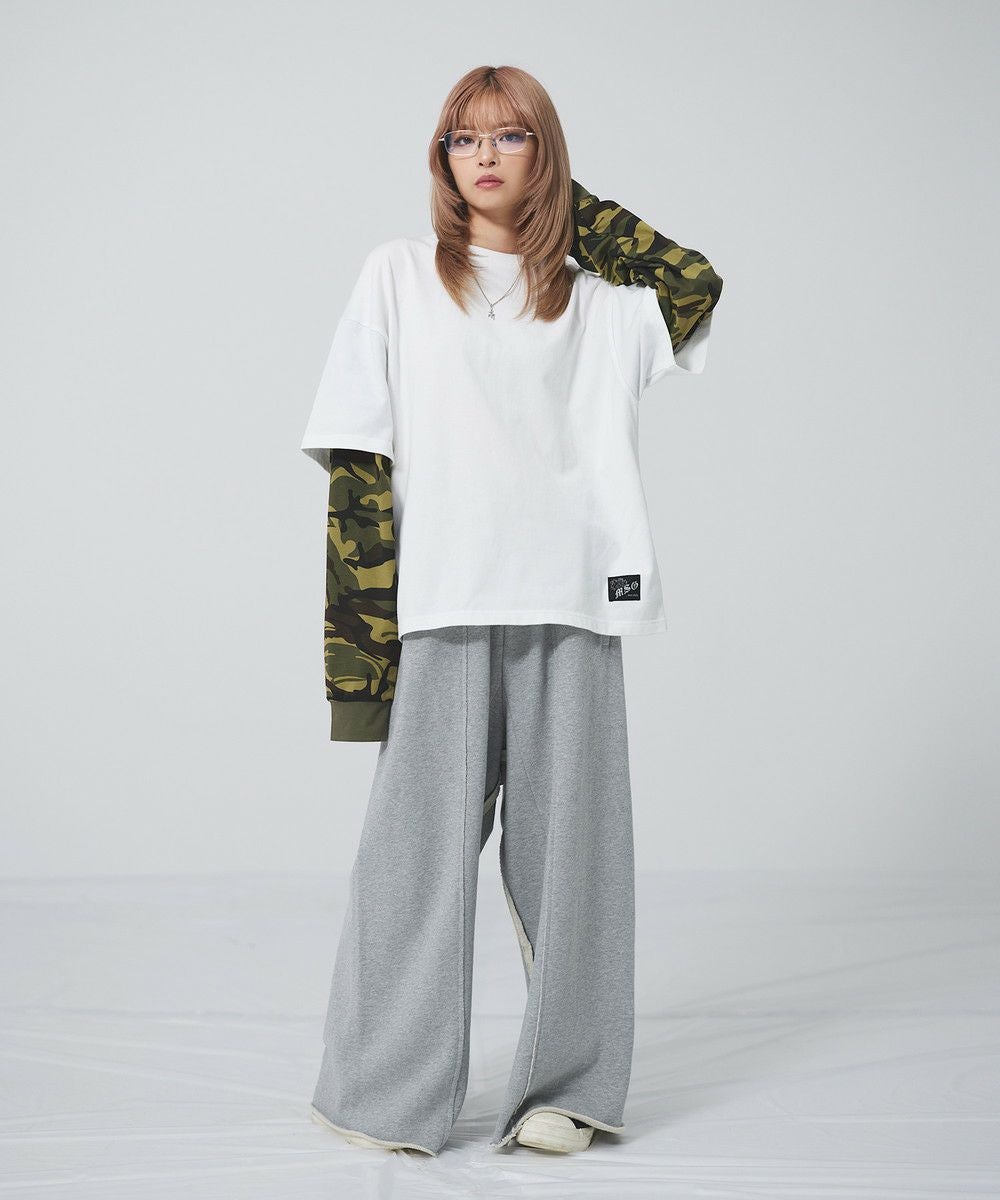 フェイクレイヤードロンT カモフラージュ柄 ボーダー【UNISEX】 | MSG
