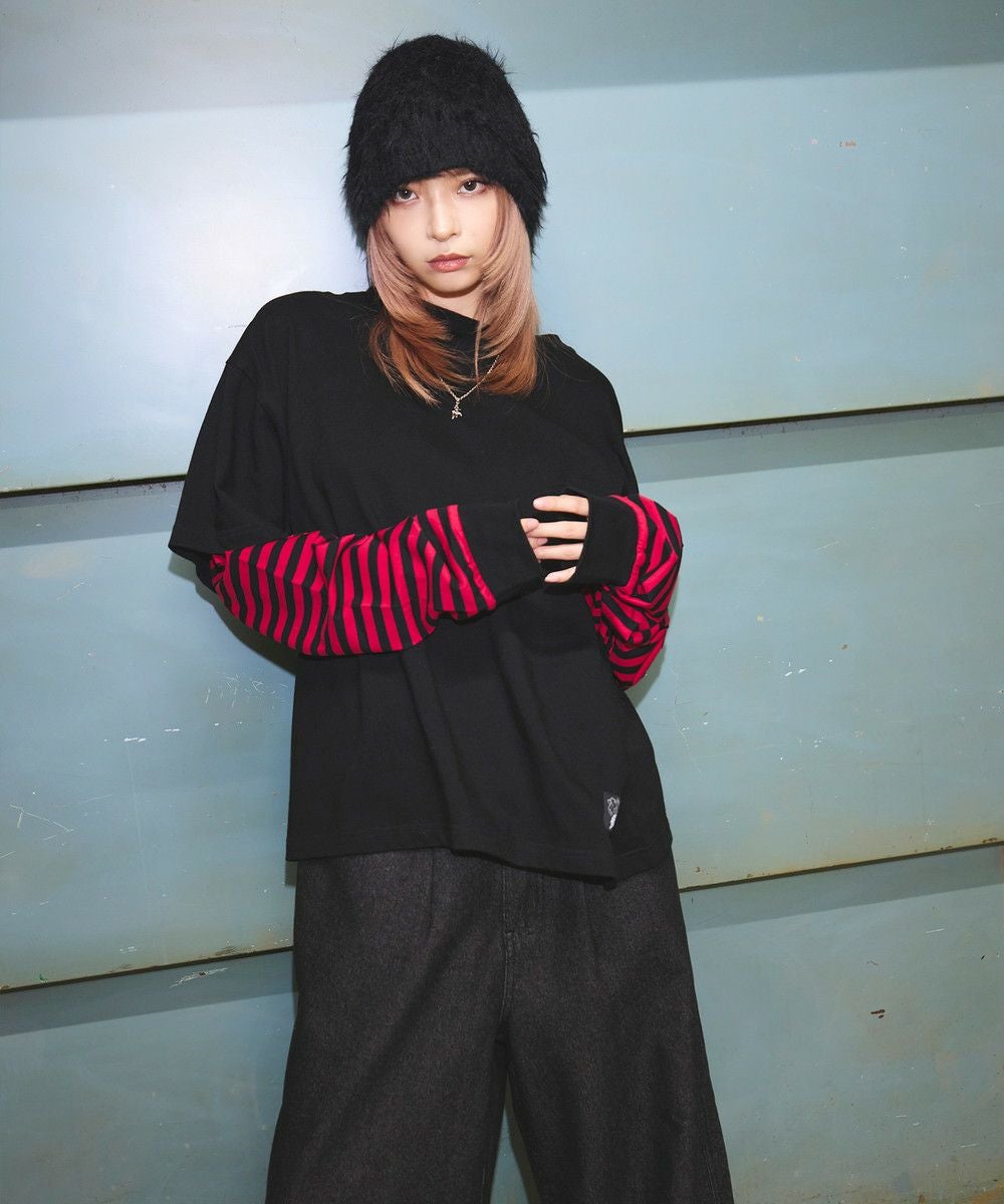 フェイクレイヤードロンT カモフラージュ柄 ボーダー【UNISEX】 | MSG
