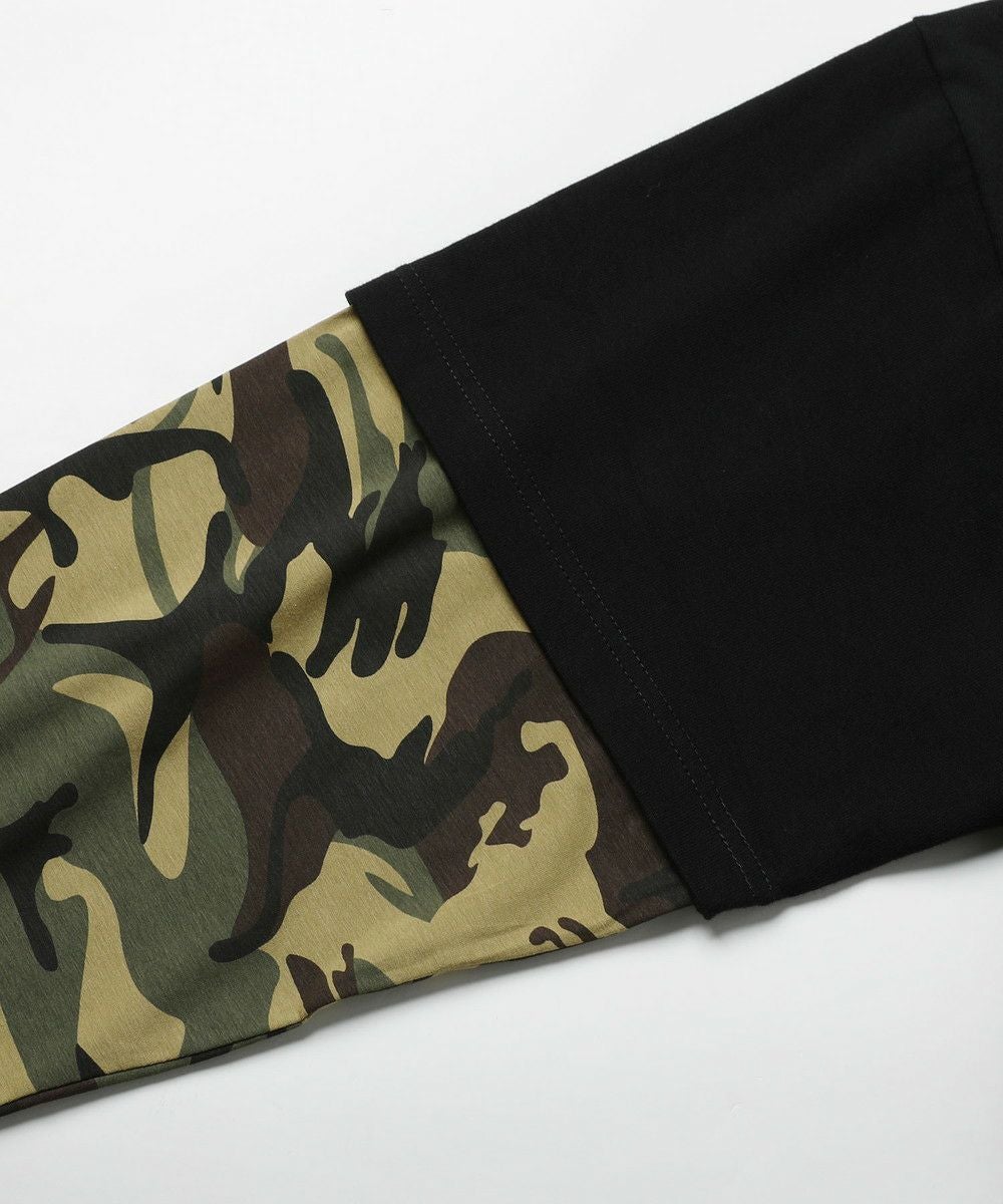 フェイクレイヤードロンT カモフラージュ柄 ボーダー【UNISEX】 | MSG