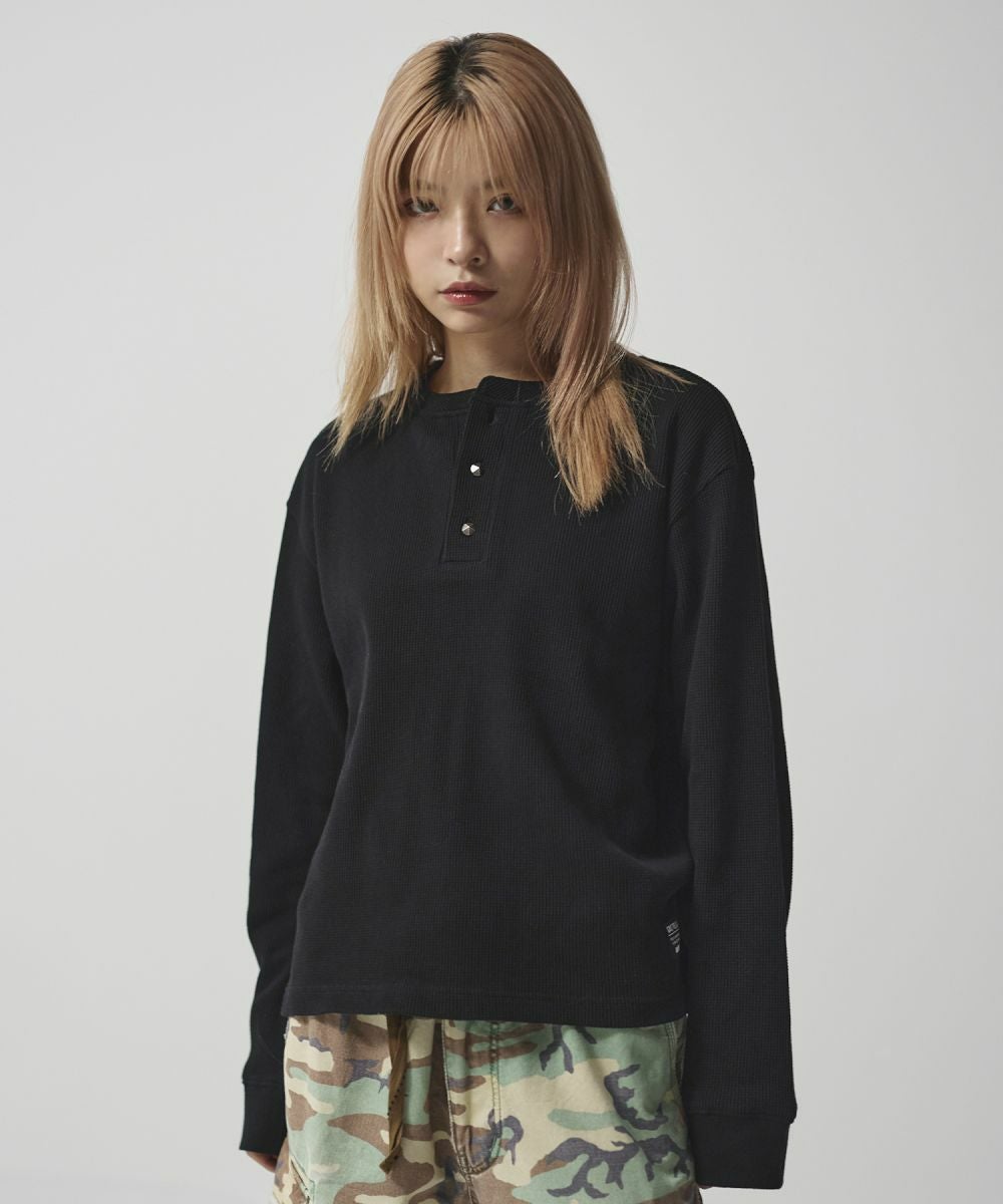 コットンサーマルロングスリーブヘンリーネックTシャツ【UNISEX】 | MSG
