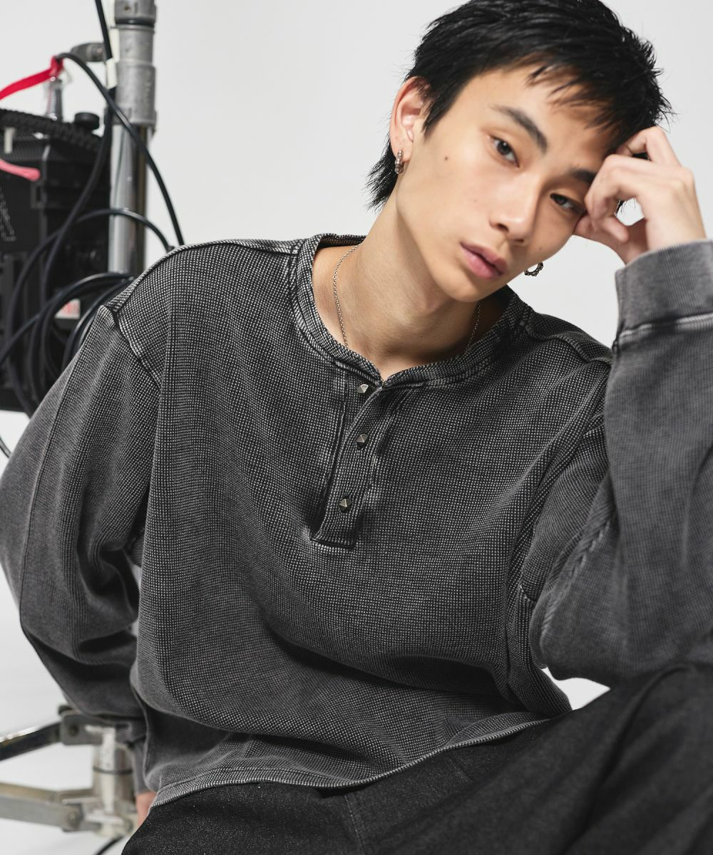 コットンサーマルロングスリーブヘンリーネックTシャツ【UNISEX】 | MSG