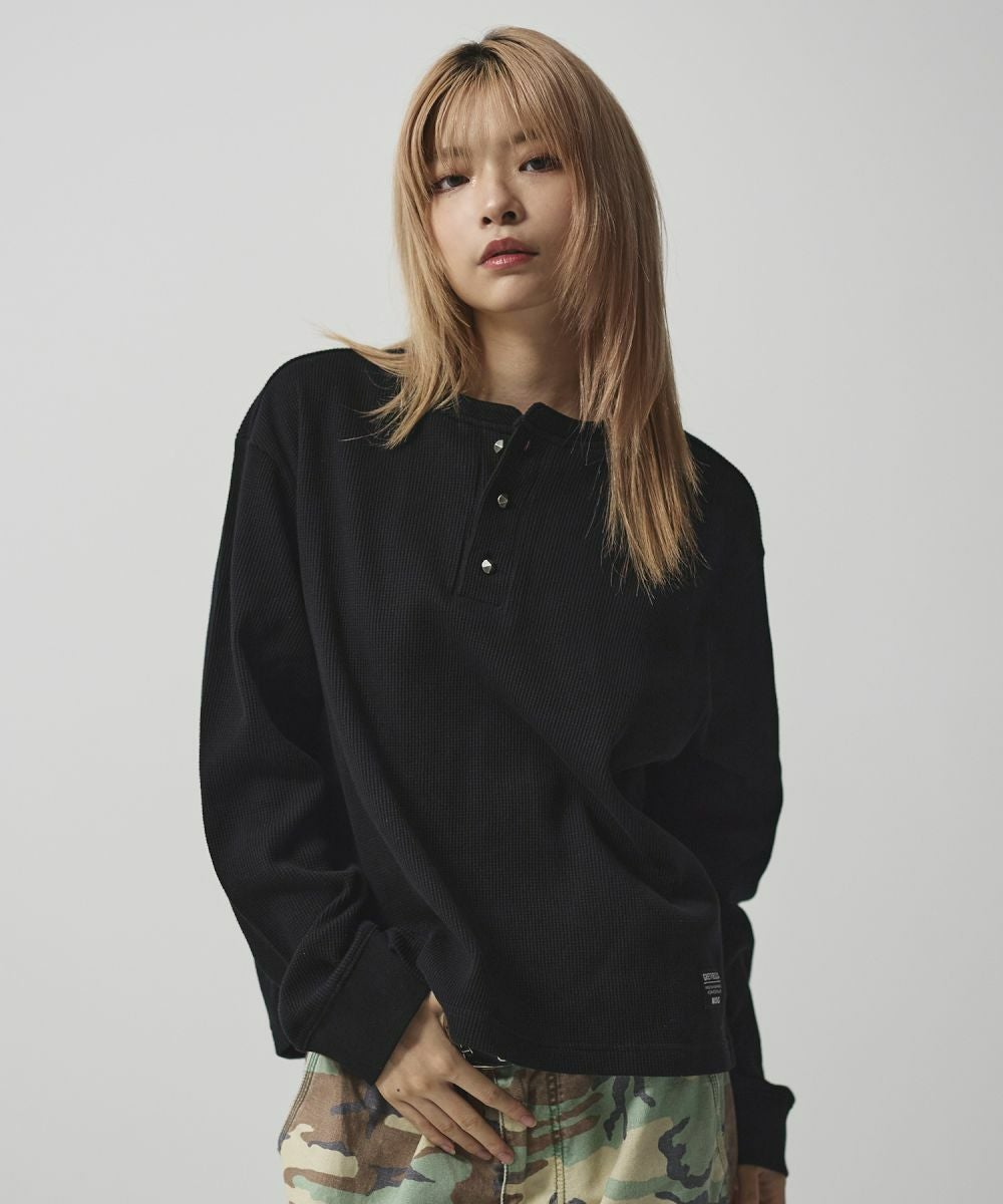 コットンサーマルロングスリーブヘンリーネックTシャツ【UNISEX】 | MSG