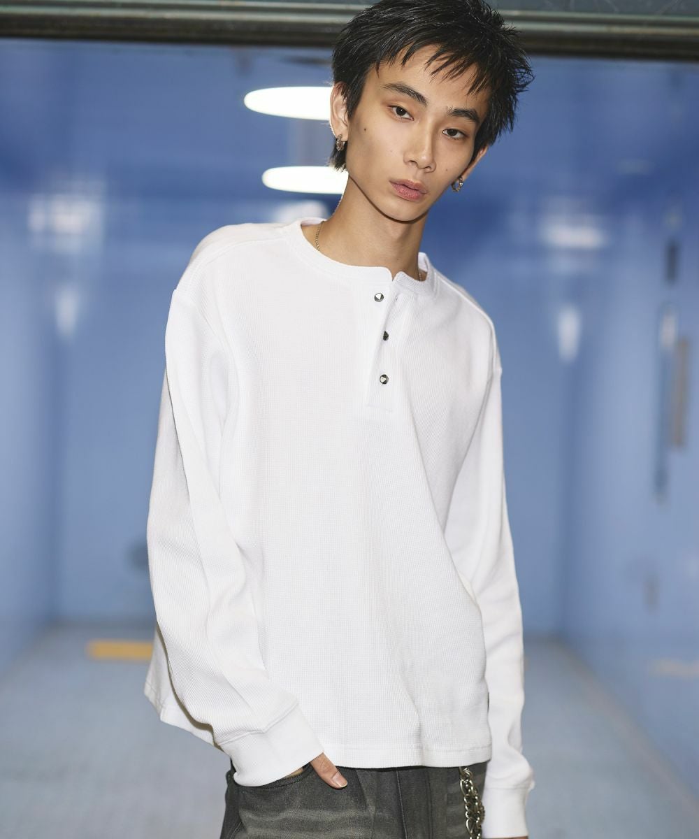 コットンサーマルロングスリーブヘンリーネックTシャツ【UNISEX】 | MSG