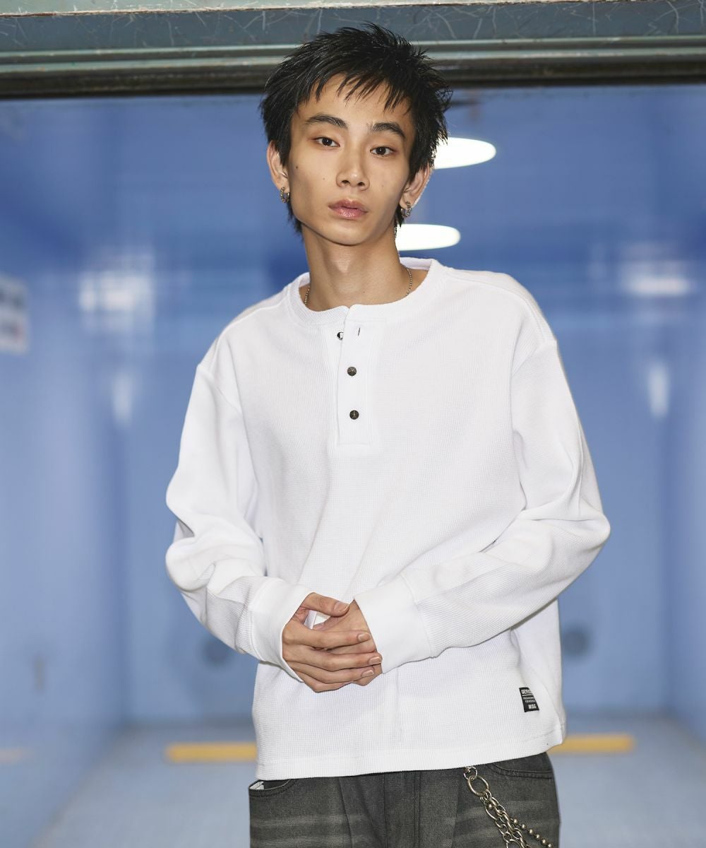 コットンサーマルロングスリーブヘンリーネックTシャツ【UNISEX】 | MSG