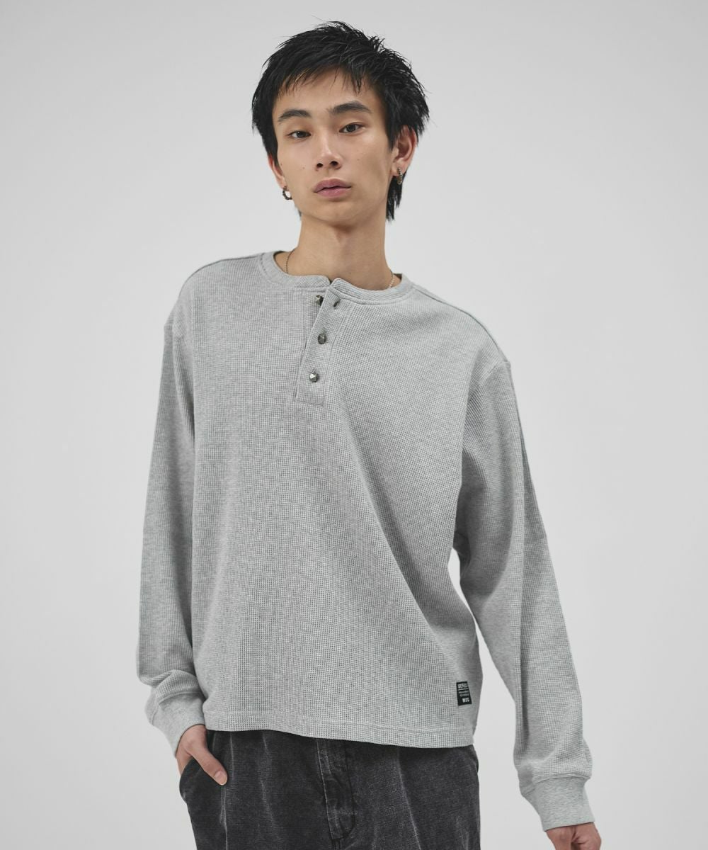 コットンサーマルロングスリーブヘンリーネックTシャツ【UNISEX】 | MSG