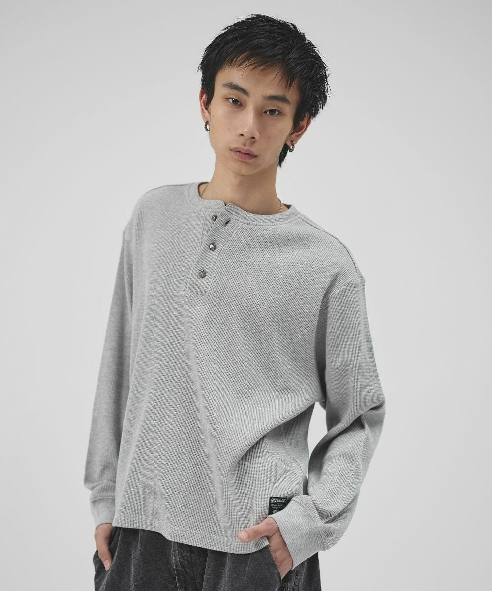 コットンサーマルロングスリーブヘンリーネックTシャツ【UNISEX】 | MSG