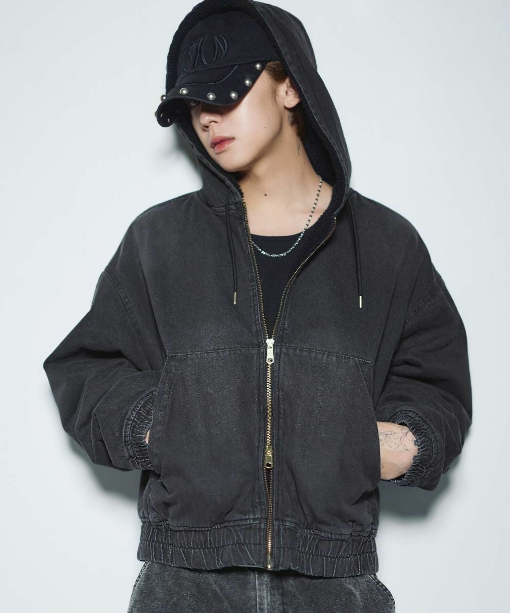 Hysterics ブラック ジップアップジャケット　ブルゾン HYSTERIC GLAMOUR（ヒステリックグラマー）の「レーシングJK（ブルゾン