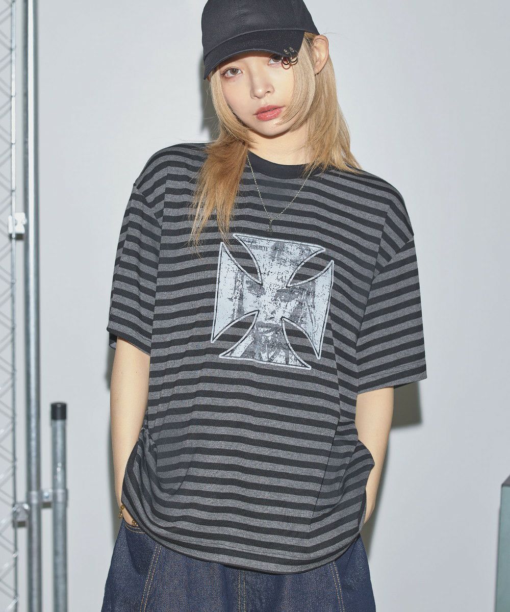 オーバーサイズグラフィックボーダー半袖Tシャツ【UNISEX】 | MSG