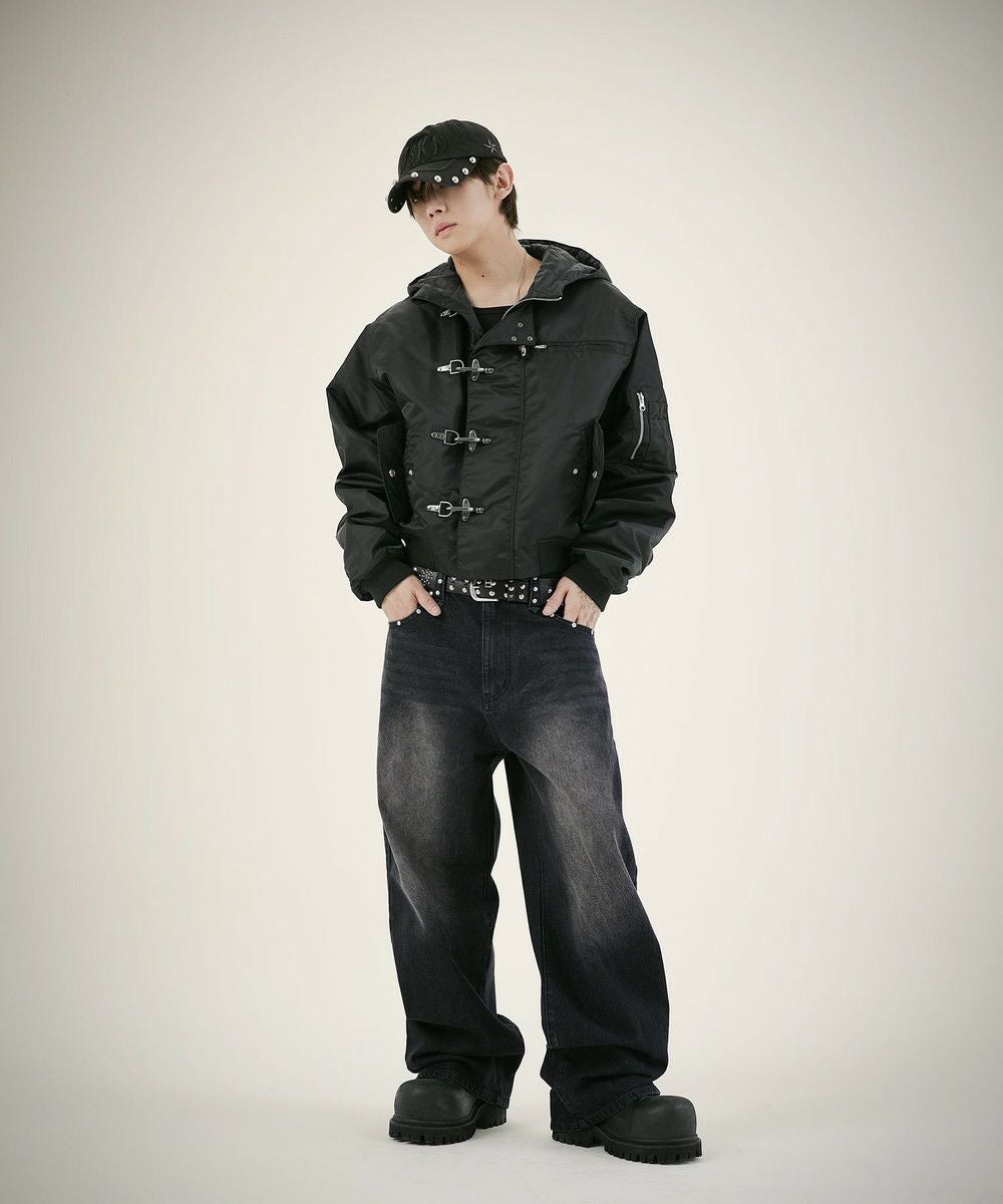 FLUX ブラックデニム系ストラップ　Sサイズ 児島ジーンズ 公式通販 13oz セルビッチ ブラック デニム ストレート