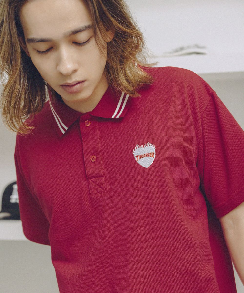 グッチ☆ロゴ半袖シャツ　ポロシャツ ワッペン　エンブレム　トップス　ボーダー　S tシャツ HOOK -original- ワッペン刺繍入り配色ボーダー半袖TEE (SS