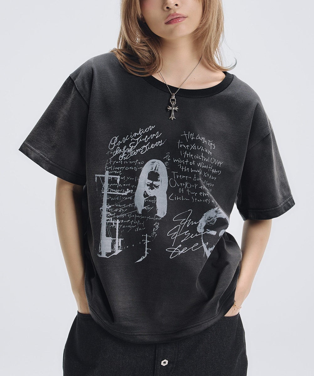 ヘビーウエイトグラフィックルーズクルーネックTシャツ | MSG