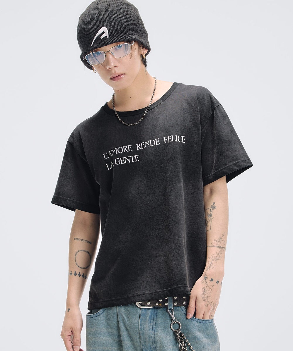 ヘビーウエイトグラフィックルーズクルーネックTシャツ | MSG