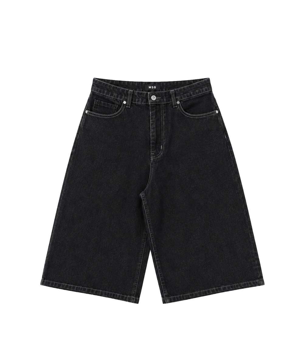 ブラック ワイドシルエット デニムパンツ ワイドシルエット デニムハーフパンツ | MSG