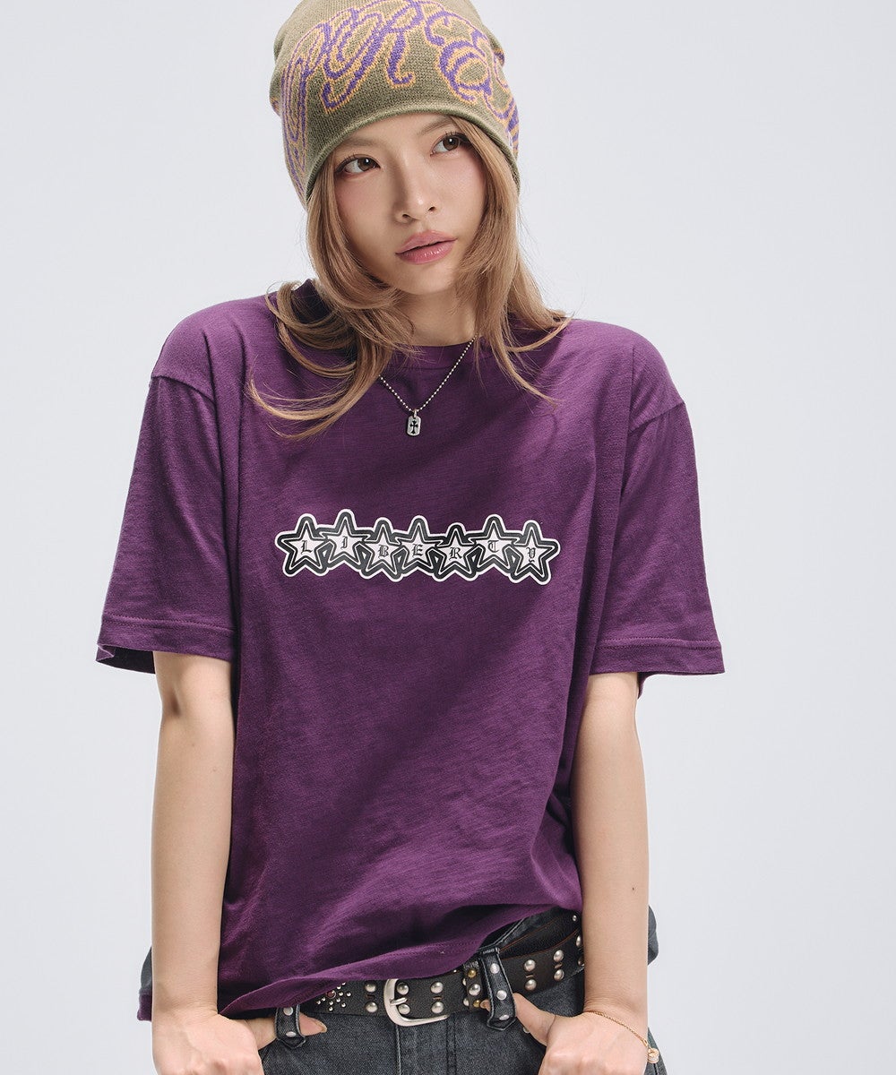グラフィックプリント短丈半袖スラブTシャツ | MSG