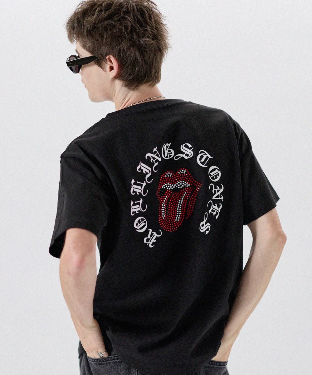 MSG別注 THE ROLLING STONES/ホースシューロゴラインストーン半袖T