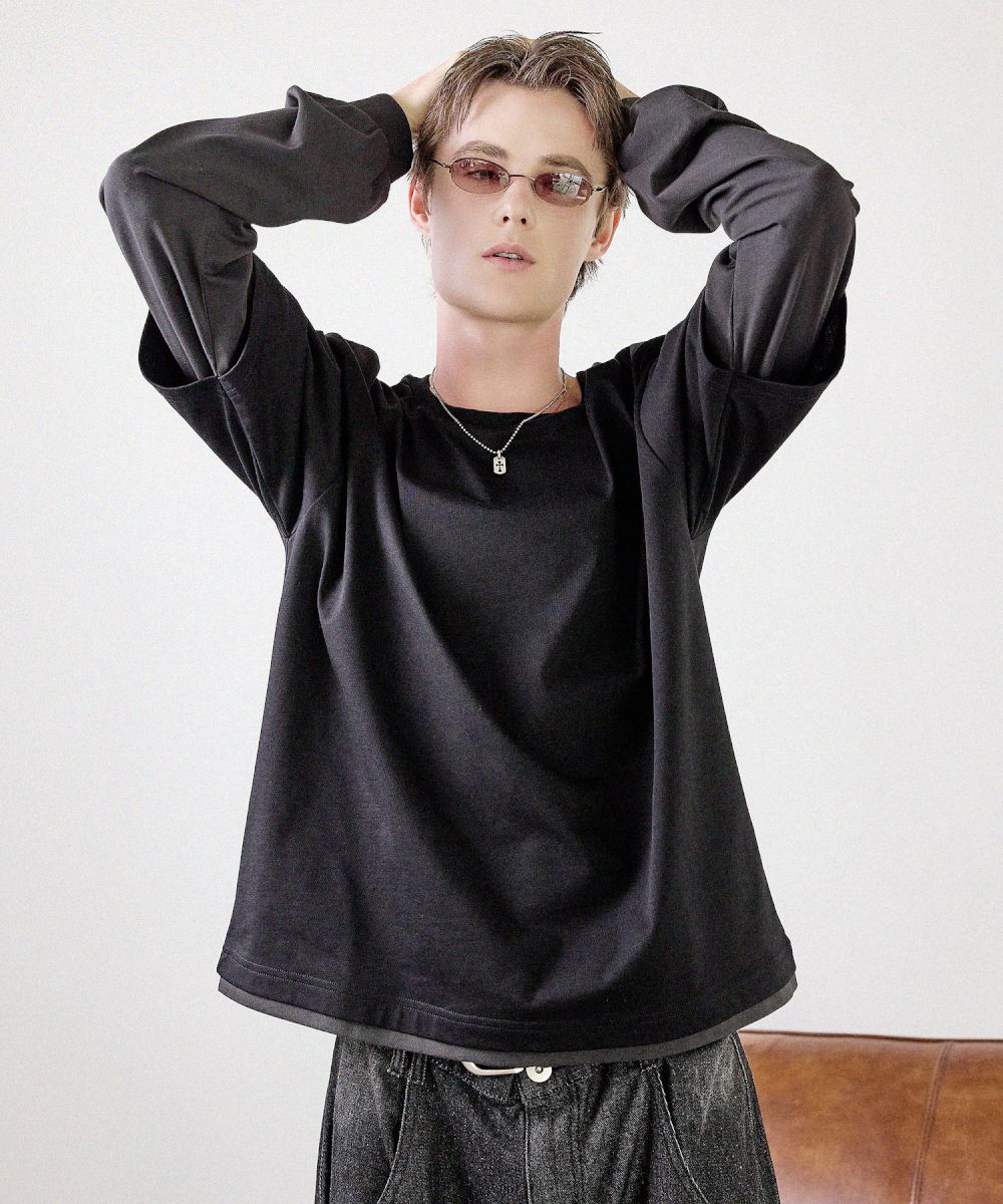 ボックスシルエットフェイクレイヤードロングTシャツ | MSG